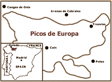 Map of Picos de Europa